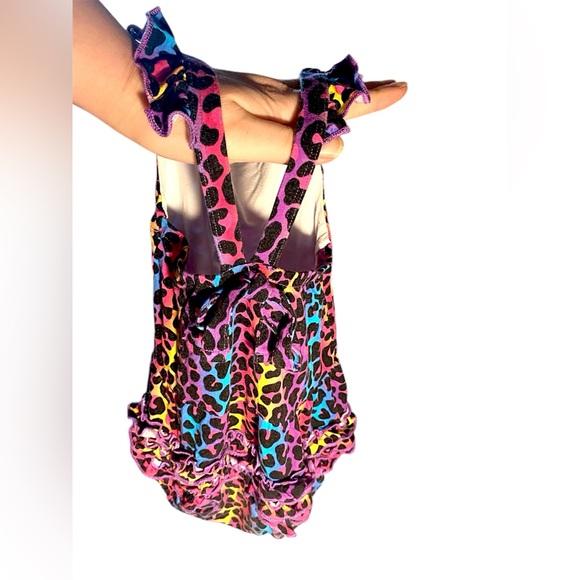 Bums & Roses Roarin' Rainbow Ruffled Bubble Romper - Picture 4 of 4